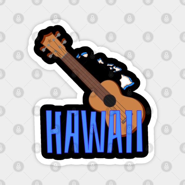 Ukulele Hawaiian Magnet by Coreoceanart