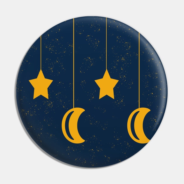 Stars and Moon Pin by PandLCreations