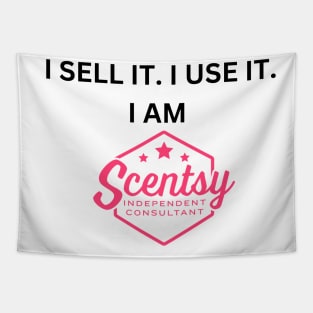 i sell it i use it, scentsy consultant sticker Tapestry