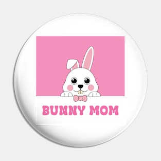 Cute Bunny Mom Pink Personalized Pin