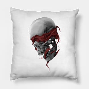 skull , skulls , dead , death , bones , skeleton , engraving , woodcut ,macabre , floral , graveyard,horror Pillow