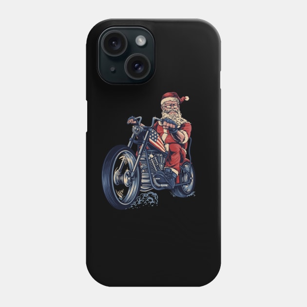 Biker Santa Claus Phone Case by TambuStore