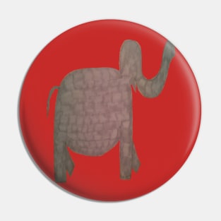 Elephant: Gray and Orange Pin