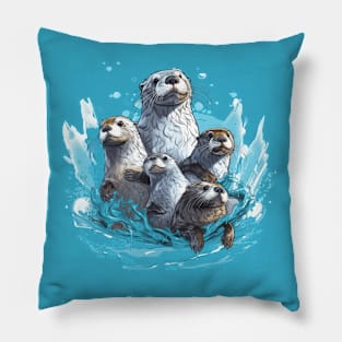 Otters family Pillow