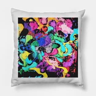 Joy abstract colorful digital painting Pillow