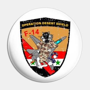 F-14 Tomcat - Operation Desert Shield F-14 - Grunge Style Pin