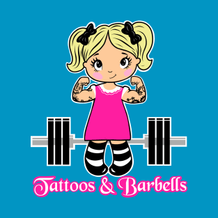 Tattoos and Barbells, fitness girl, gym girl T-Shirt