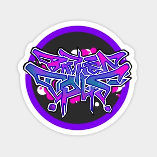 Pink and Purple Graffiti BrokenOpus Logo Magnet