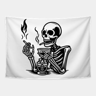 skeleton smoking Tapestry