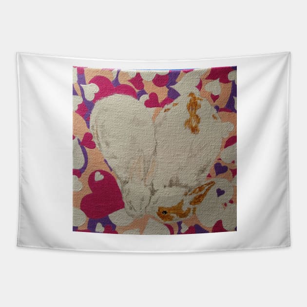 Bunny Anytime Valentines-Design Twenty-four Tapestry by ArtbyMinda