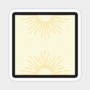 Sun and stars minimal yellow Magnet