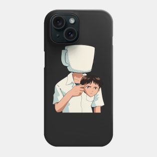 Shinji Holding a Mug HD (Mug Holding a Shinji) Restored image Neon Genesis Evangelion Phone Case