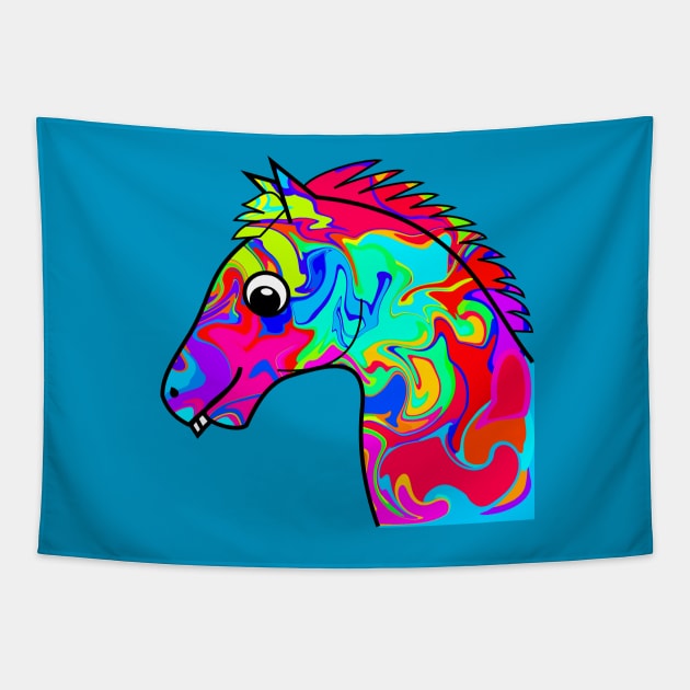 Colorful Horse Tapestry by Shrenk