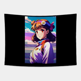 Cute Japanese girl anime,Vintage 90's anime style. Tapestry