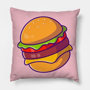 Cheese Burger Cartoon Pillow