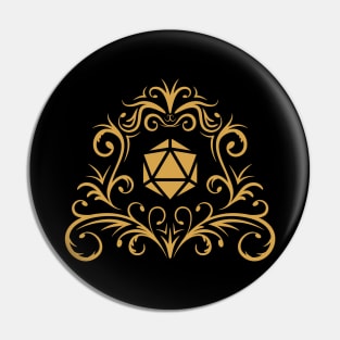 Tribal Polyhedral D20 Dice Tabletop RPG Gaming Pin