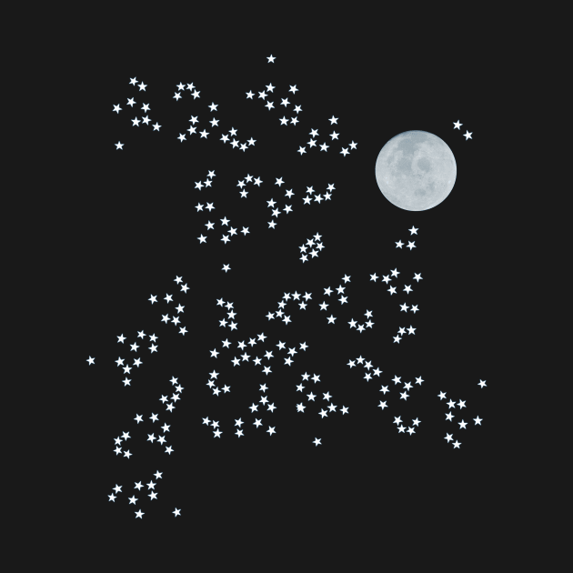 moon in the starry sky by SpassmitShirts