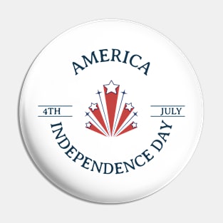 America's Independence Day. July 4. Illustration with fireworks Pin