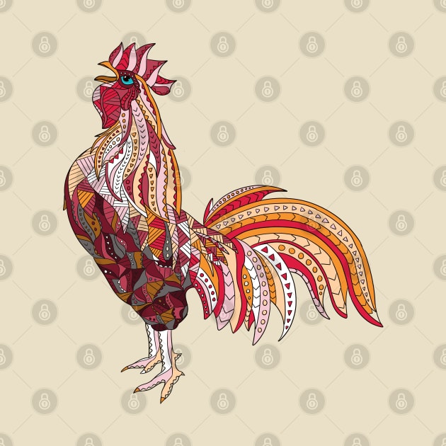 Ethnic Crowing Rooster by Tebscooler