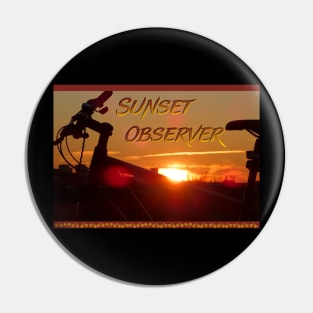 Bicycle Sunset Observer for bicycle lover Pin