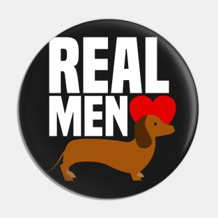 Real Men Love Wieners - Heart Dachshund Puppy Dog Pin