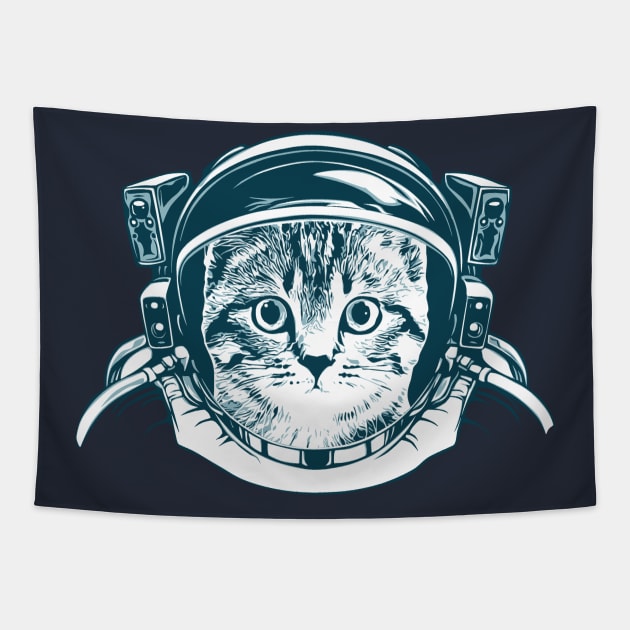 Cat in the space Tapestry by mybeautypets