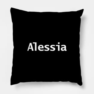 Alessia Minimal Typography White Text Pillow