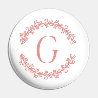 Pink Monogram- Letter G Pin