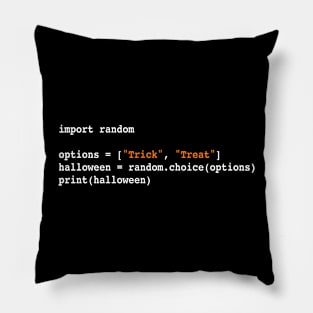 Trick Or Treat - Programmer'sHalloween Python Code Pillow