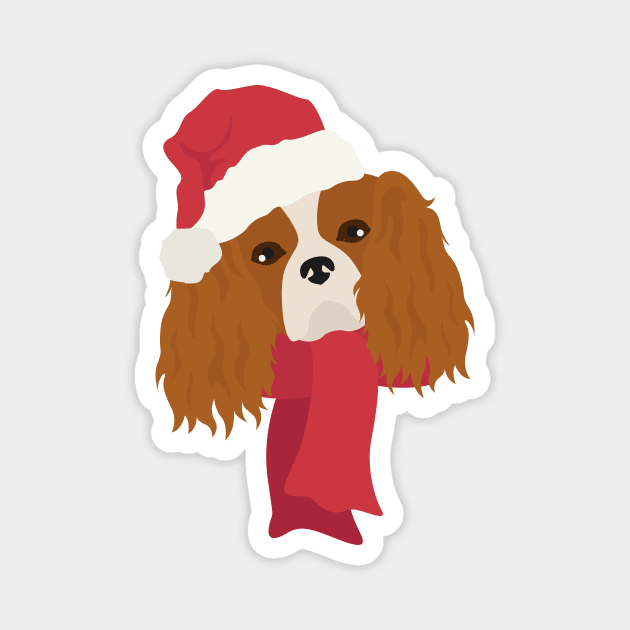 Christmas Cavalier King Charles Spaniel Magnet by JunkyDotCom