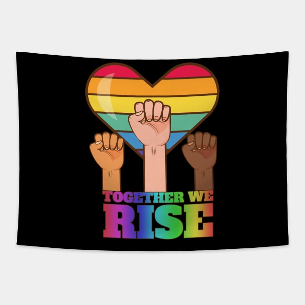 Together We Rise Tapestry by PsychoDynamics