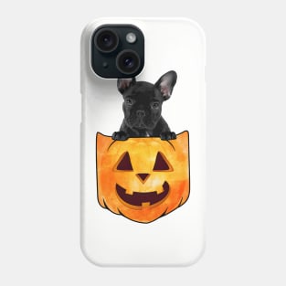 French Bulldog Dog In Pumpkin Pocket Halloween Phone Case