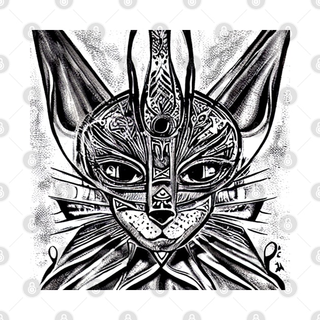 Ancient Cat Face by Markyartshop