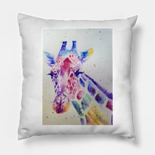 Giraffe Watercolour Painting Pillow