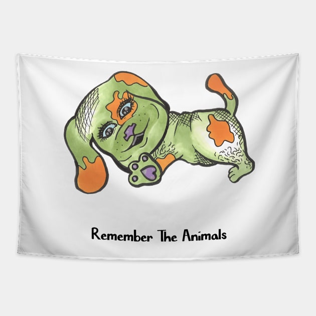 Remember The Animals Funny Dog Beagle T-Shirt (Animal Shelter & Rescue) Tapestry by Olloway