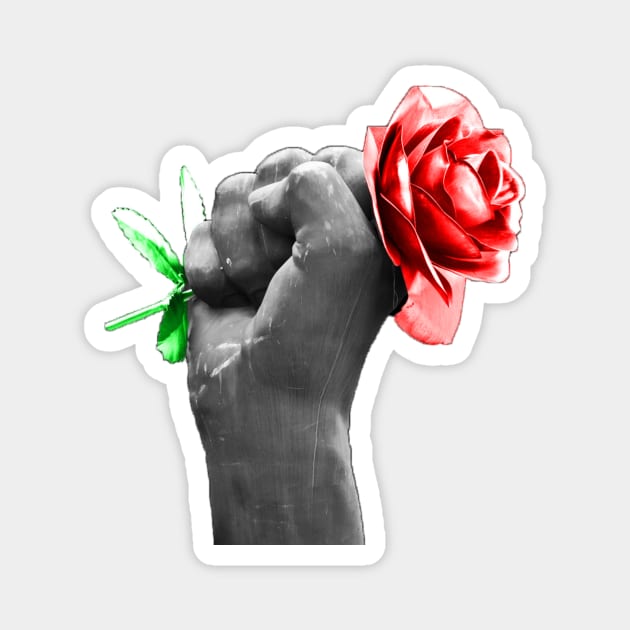 Fist and Rose Magnet by ALSOTHAT
