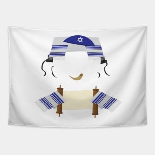 Funny Jewish design - Tallit, kippah, Torah scroll, Tefillin Tapestry