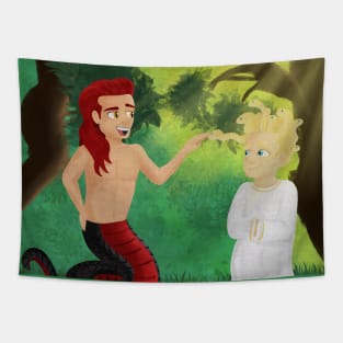 Naga Crowley and Medusa Aziraphale Tapestry