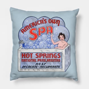 1940s Hot Springs National Park Arkansas Pillow