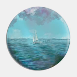 Rainy Ocean, digital painting Pin