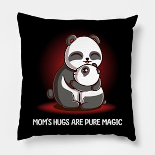 Cute Kawaii Panda Hugging His Mom | Gift For Mothers Day Pillow