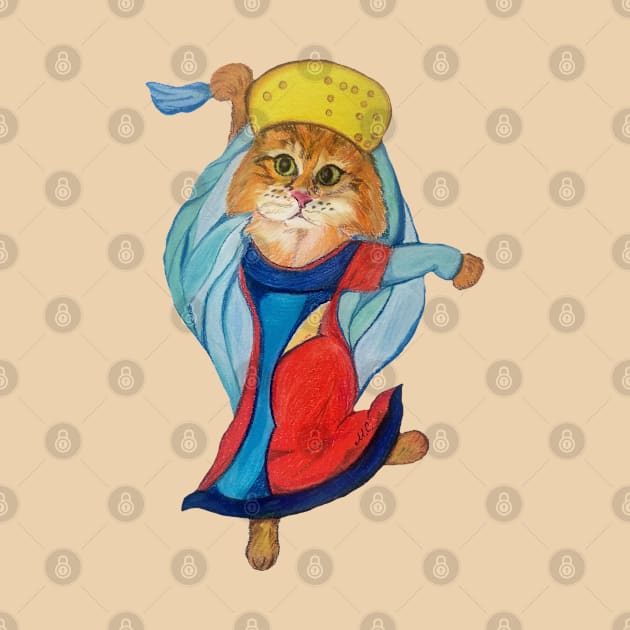 Dancing Kitty in the Traditional Dress by mariasibireva