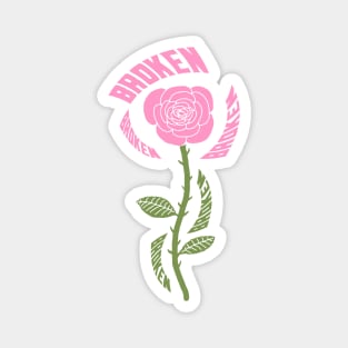 Broken Rose (Pink) Magnet