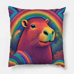 Psychedelic Capybara Pillow