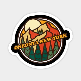 Vintage Oneonta, New York Mountain Hiking Souvenir Print Magnet