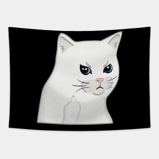 Moody Cat Middle Finger Tapestry