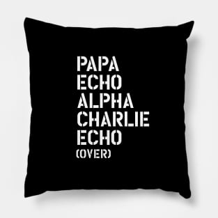 PEACE - Military alphabet - peace mission (white) Pillow