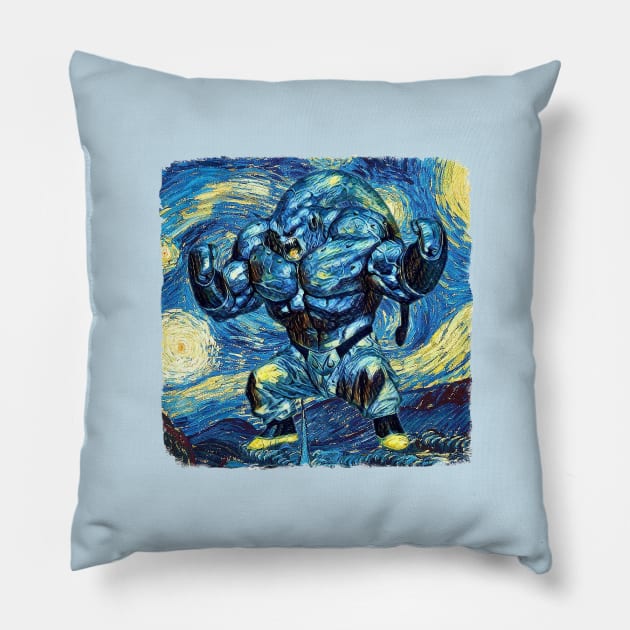 Majin Buu Van Gogh Style Pillow by todos