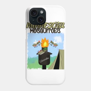 Minnesota Mosquitoes Cartoon - Camping by Tiki Torch Phone Case