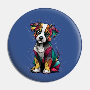 Geometric puppy Pin